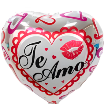 globo metalico corazon te amo besos  40 cm