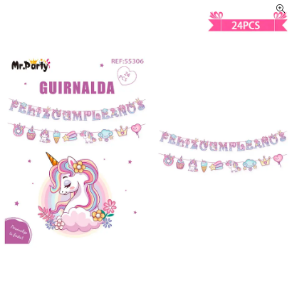 Guirnaldas de unicornio 24pcs