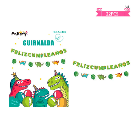 Guirnaldas de dinosaurios 12pcs