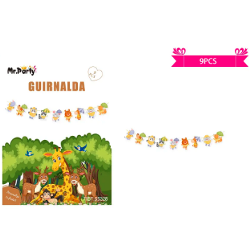 G uirnalda de animales 9pcs