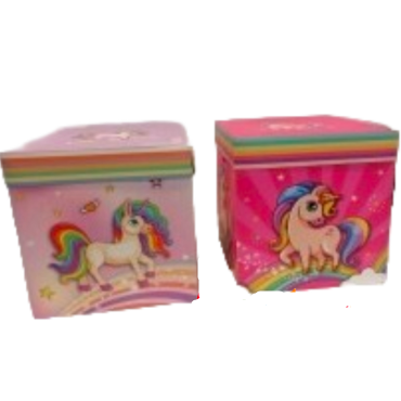 caja de regalo unicornio  30 x 30 cms.