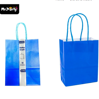 Bolsa de papel kraft mini azul  12pcs