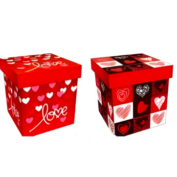 caja de regalo corazones 22x22 cms.