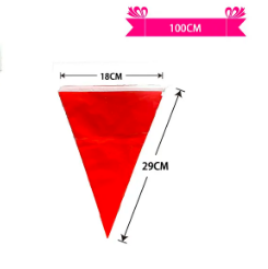 Guirnaldas banderín triángulo 10m rojo