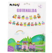 Guirnaldas 5m 17pcs animales en tren