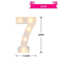 Número 7 con luz led