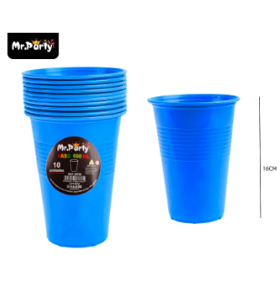 Vasos plásticos desechable azul 500ML 10pcs