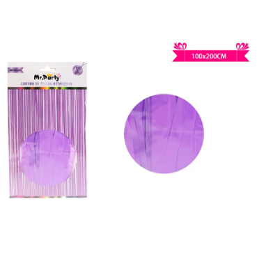 Cortinas flecos morado pastel