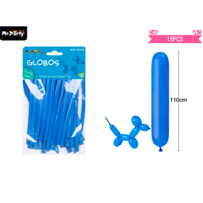 Globos largos azul oscuro 110cm 15pcs