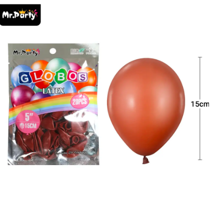 Globos de látex café mate 15cm 20pcs