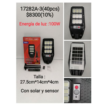 farola solar de 9 celdas 100w