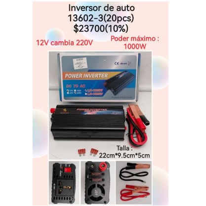 inversor coche 12v 1000w